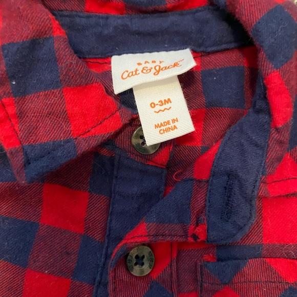 Red and Navy Flannel and Sweater Vest - Picture 4 of 4